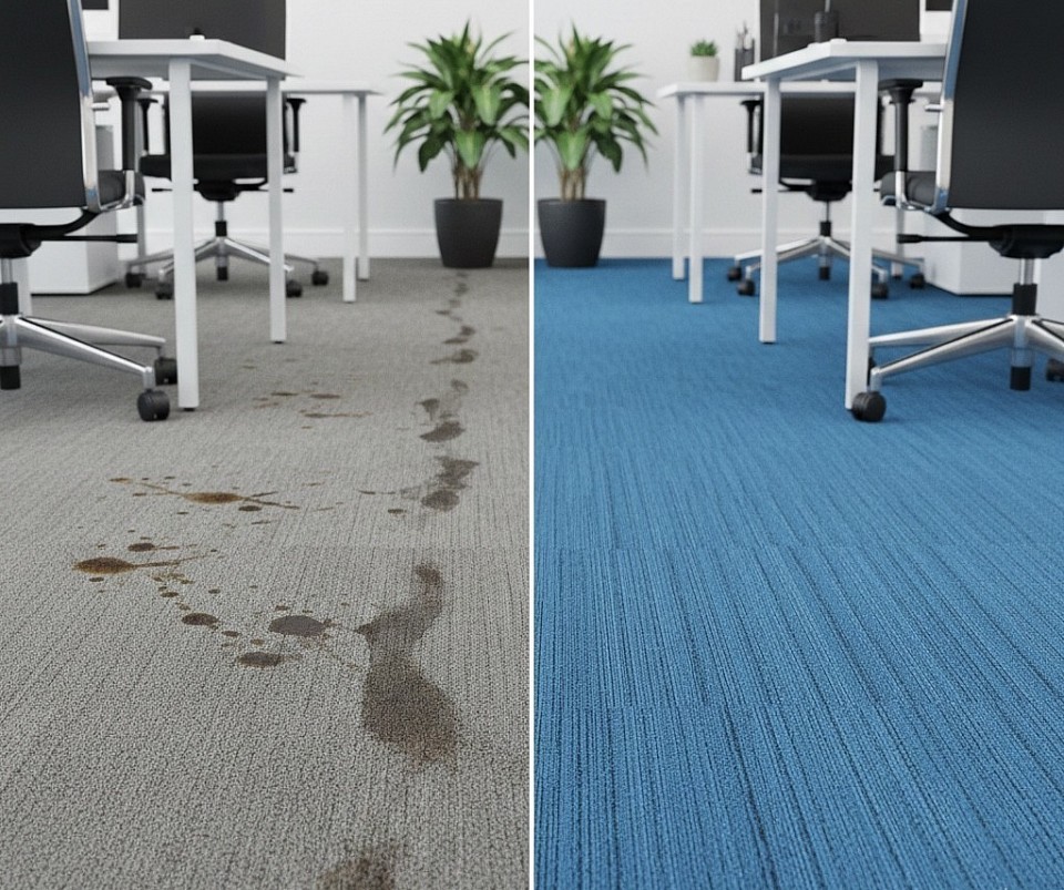 地毯清洗前後示意圖